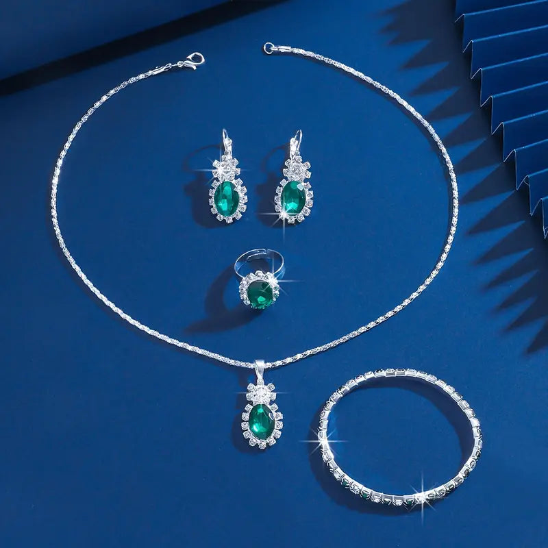 Seloria Grevalyn Conjunto de Joias | Branco Ouro