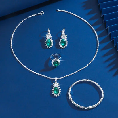 Seloria Grevalyn Conjunto de Joias | Branco Ouro
