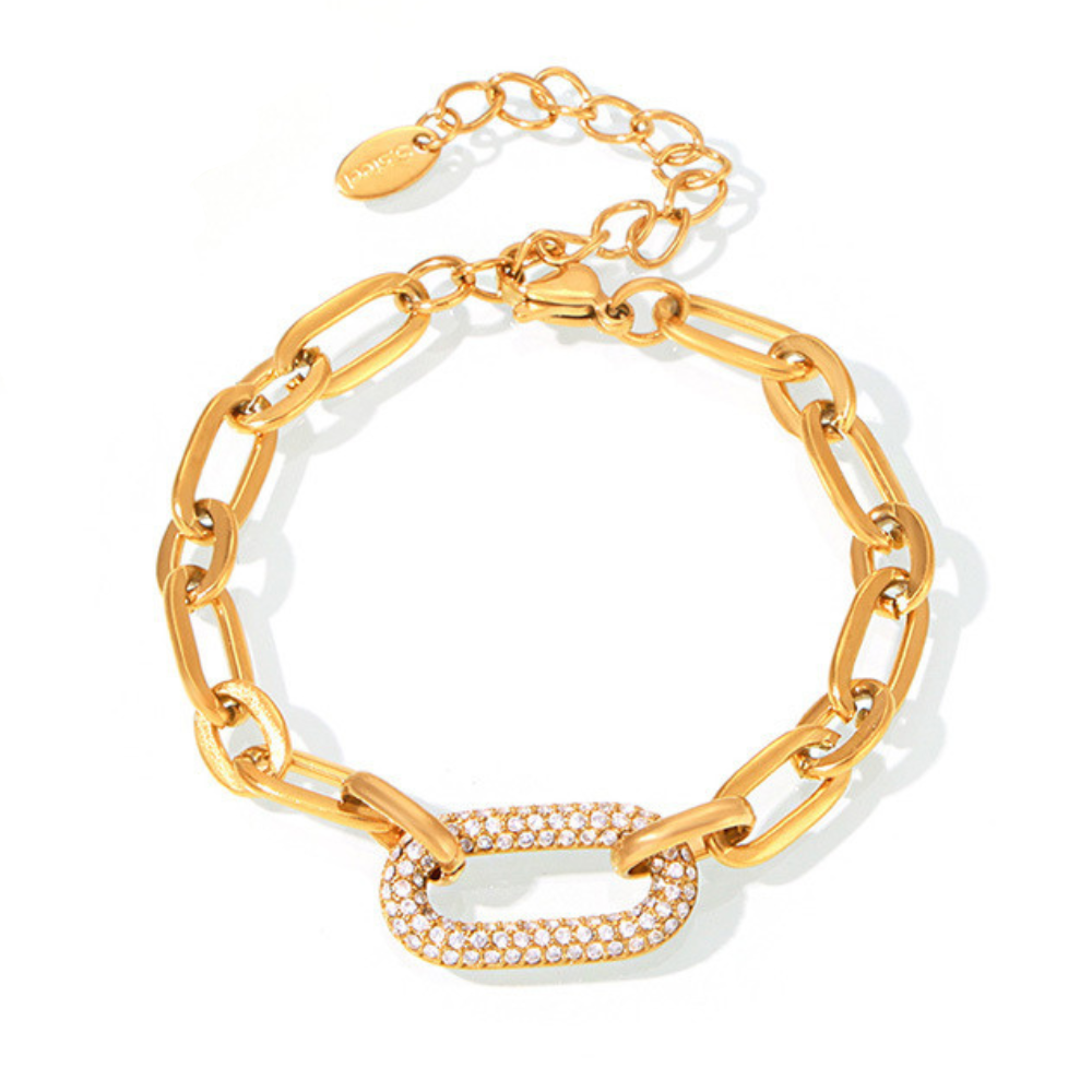 Paved Chunky Chain Link Conjunto de Joias | Ouro