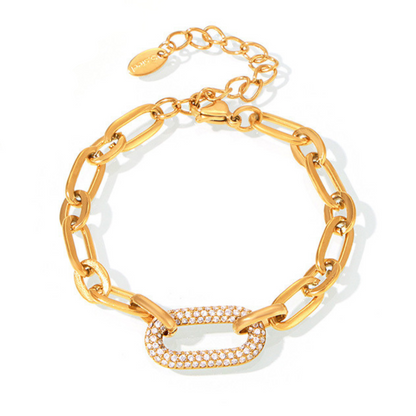 Paved Chunky Chain Link Conjunto de Joias | Ouro