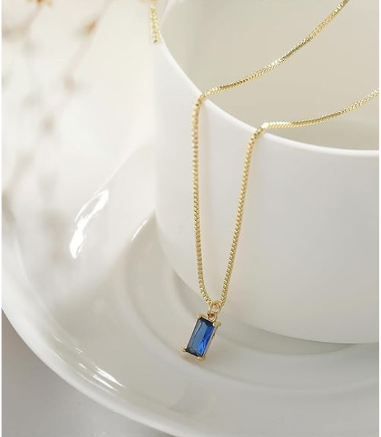 Ouro Safira Minimalist Colar