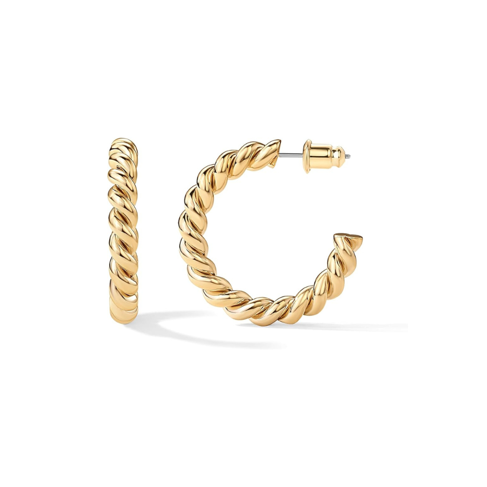 Rope Twist Argolas | Ouro