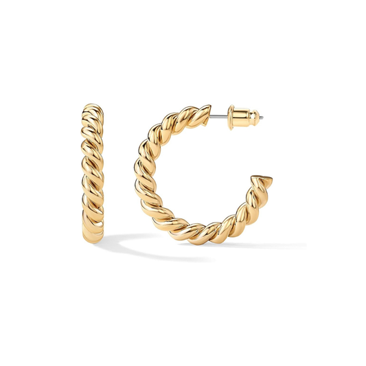 Rope Twist Argolas | Ouro