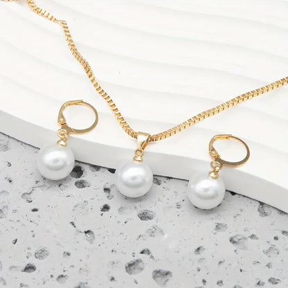 Elegant Graceful Colar de Pérolas Conjunto