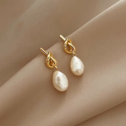 Knotted Pérola Elegance Brincos