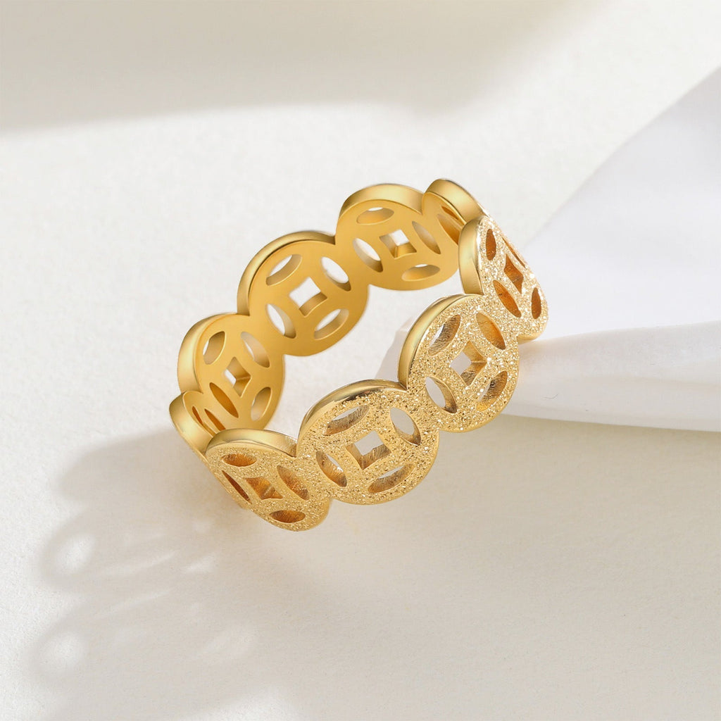 Ella Classic Pattern Anel | Ouro