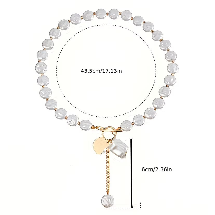 Baroque Pérola Toggle Colar