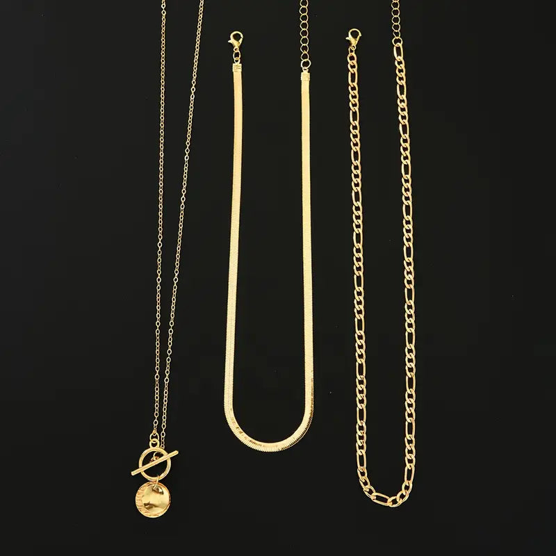 Savira Textured Coin Layered Colar | Ouro