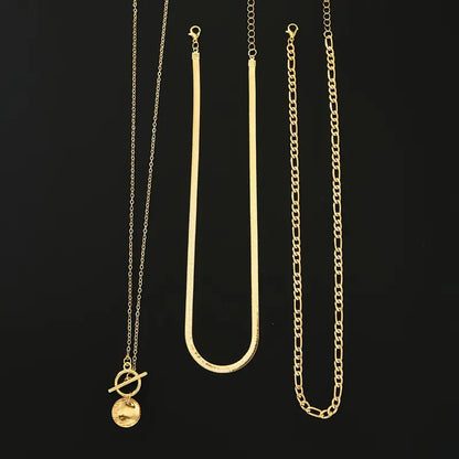Savira Textured Coin Layered Colar | Ouro