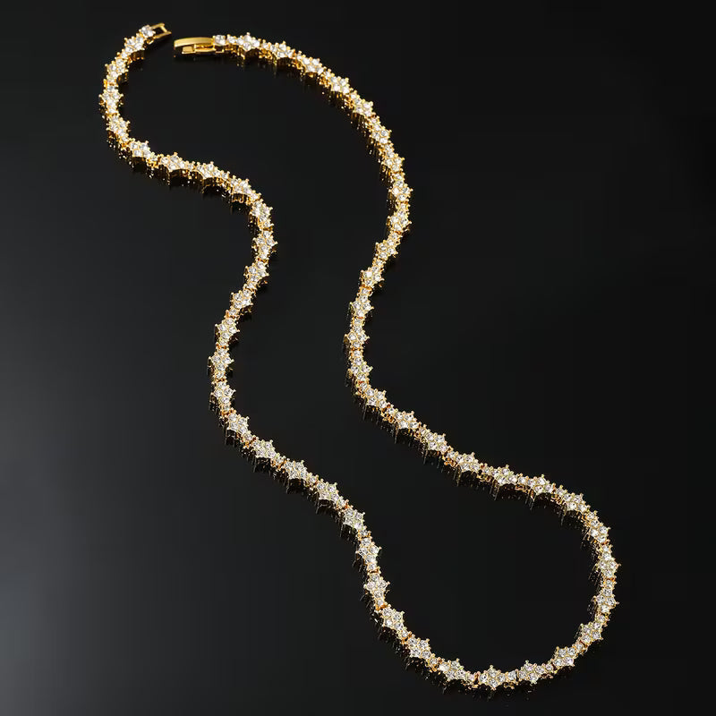 Classic Cluster Tennis Colar | Ouro