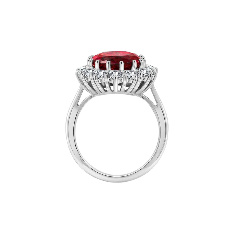 Scarlet Crown Rubi Anel | Branco Ouro