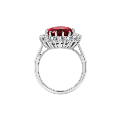 Scarlet Crown Rubi Anel | Branco Ouro