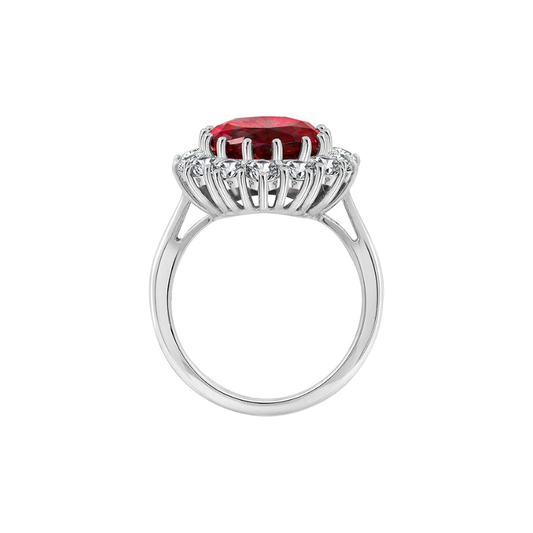 Scarlet Crown Rubi Anel | Branco Ouro