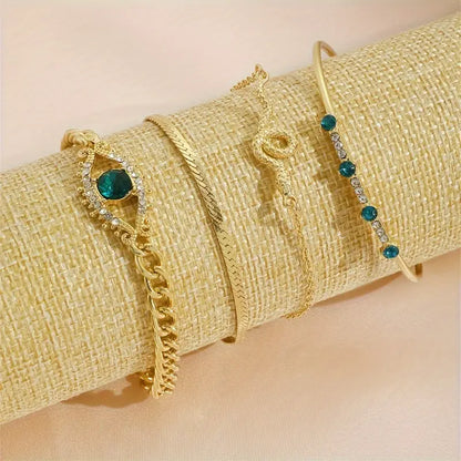 Ouro Esmeralda Pulseira com Pendente Conjunto
