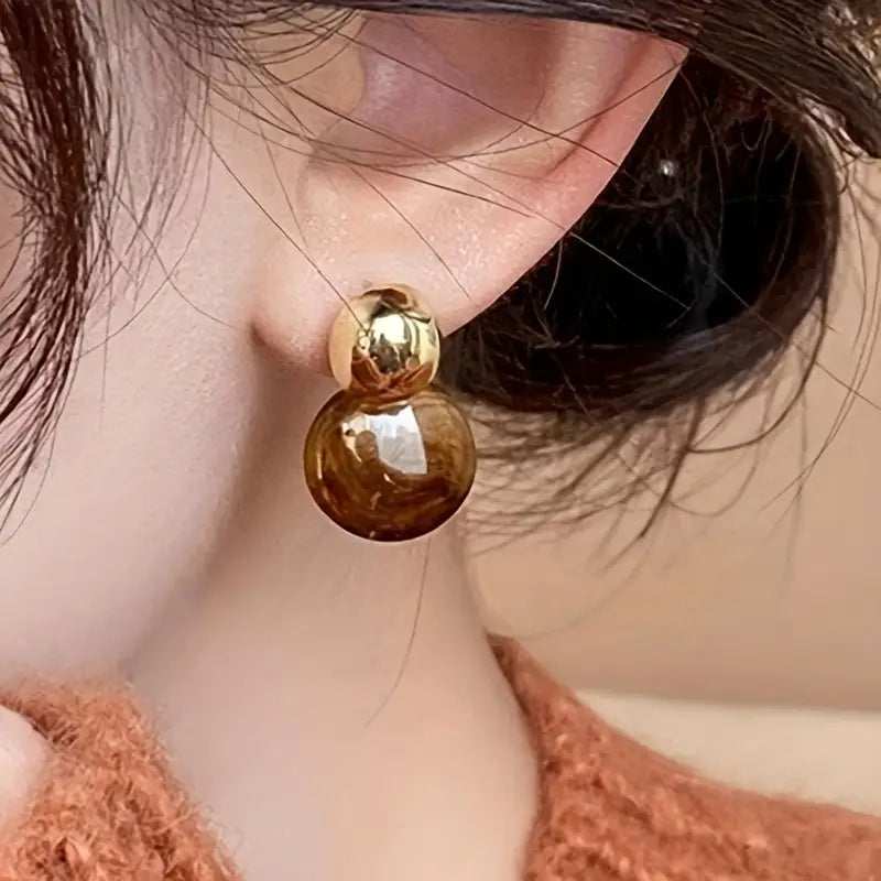 Aurélie Amber Brincos Pendentes | Ouro