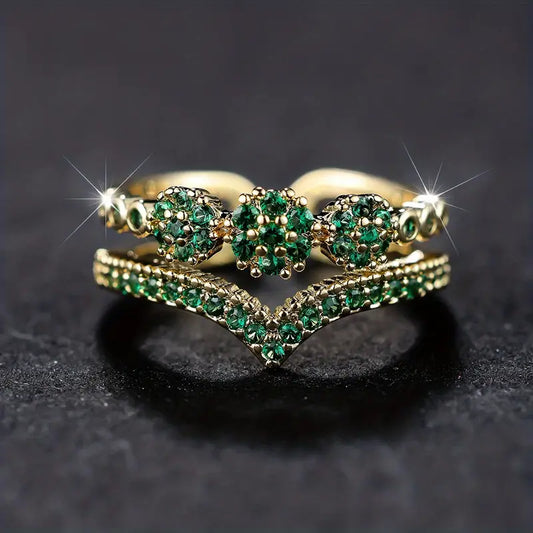 Ouro Esmeralda Cluster Anel
