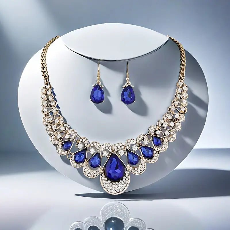 Maevina Safira Conjunto de Joias | Ouro