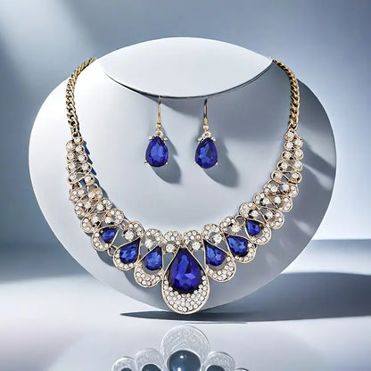 Maevina Safira Conjunto de Joias | Ouro