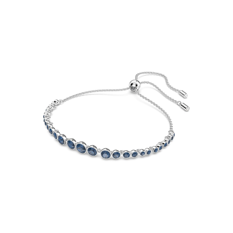 Round Cut Safira Pulseira Tennis | Branco Ouro