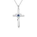 Safira Cross Colar | Branco Ouro