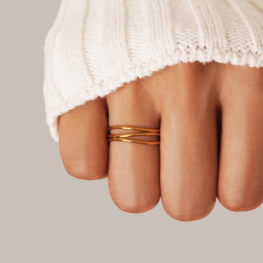 Ouro Minimalist Wrap Anel