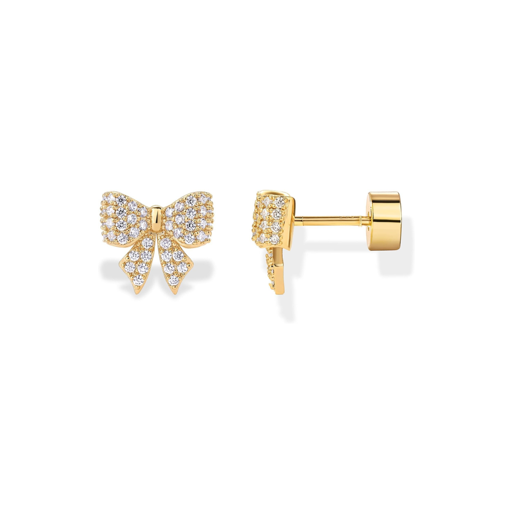 Bow Motif Brincos | Ouro