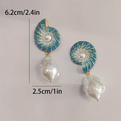 Seashell Brincos de Pérolas
