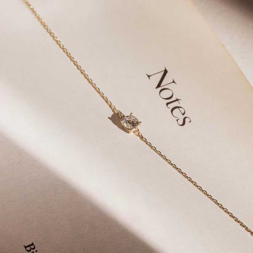 Cléa Moissanite Pedra Pulseira | Ouro