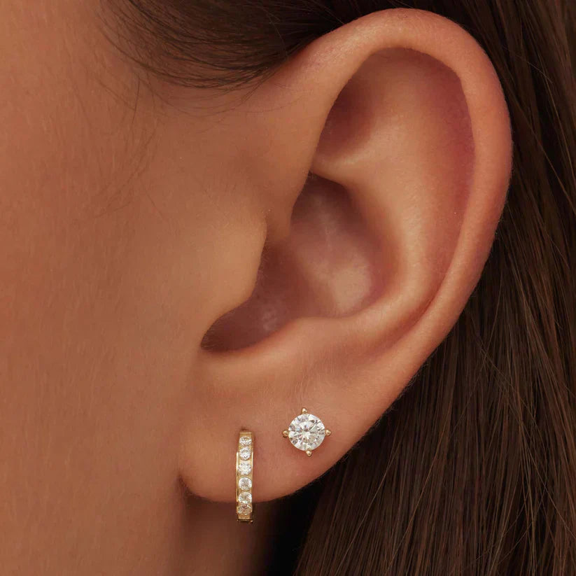 Dara Brillane Pedra Brincos Conjunto | Ouro
