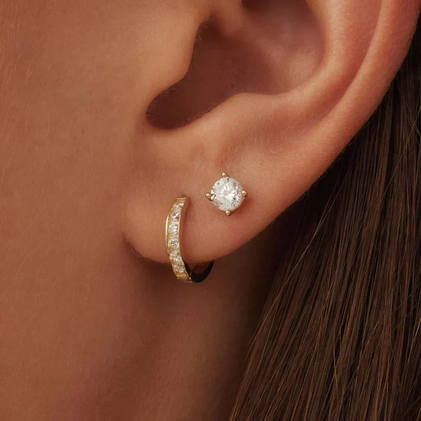 Dara Brillane Pedra Brincos Conjunto | Ouro