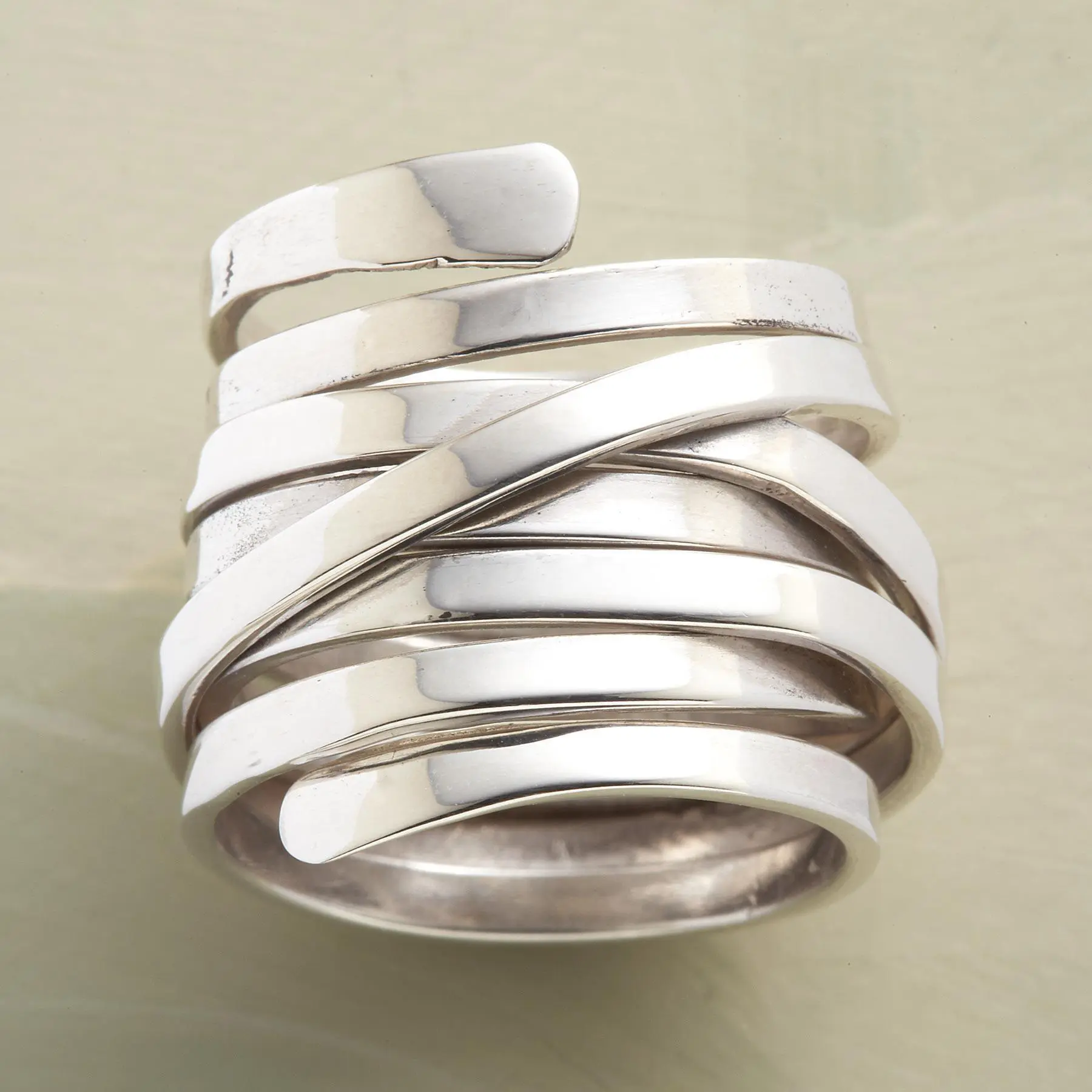 Prata Multi Band Wrap Anel