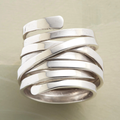Prata Multi Band Wrap Anel