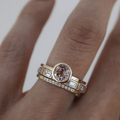 Ouro Bezel Solitaire Anel