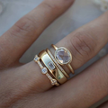 Ouro Stacked Bezel Conjunto de Anéis