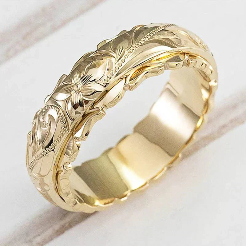 Antique Ouro Flower Anel | Ouro