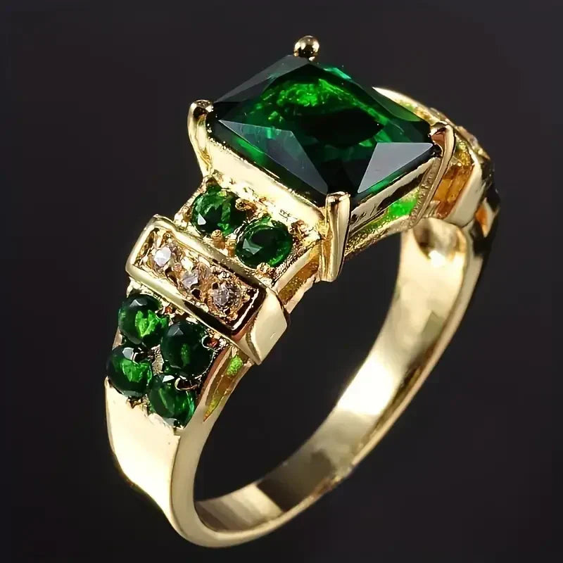 Exquisite Esmeralda Anel | Ouro
