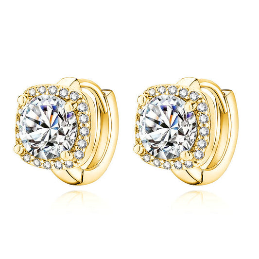 Nadine square brincos | Ouro