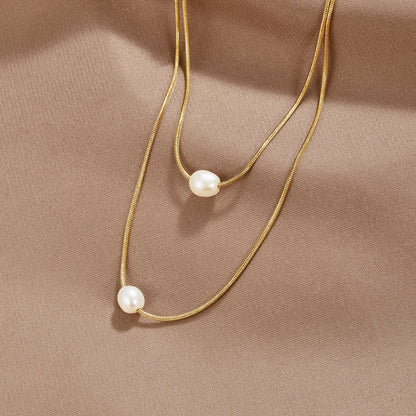 Sophisticated Layered Colar de Pérolas