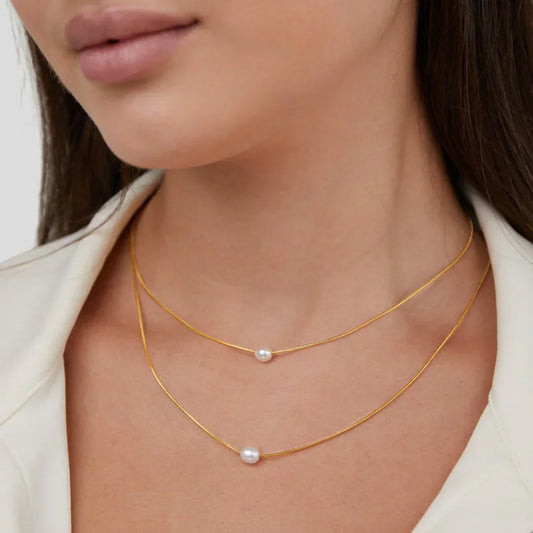 Sophisticated Layered Colar de Pérolas