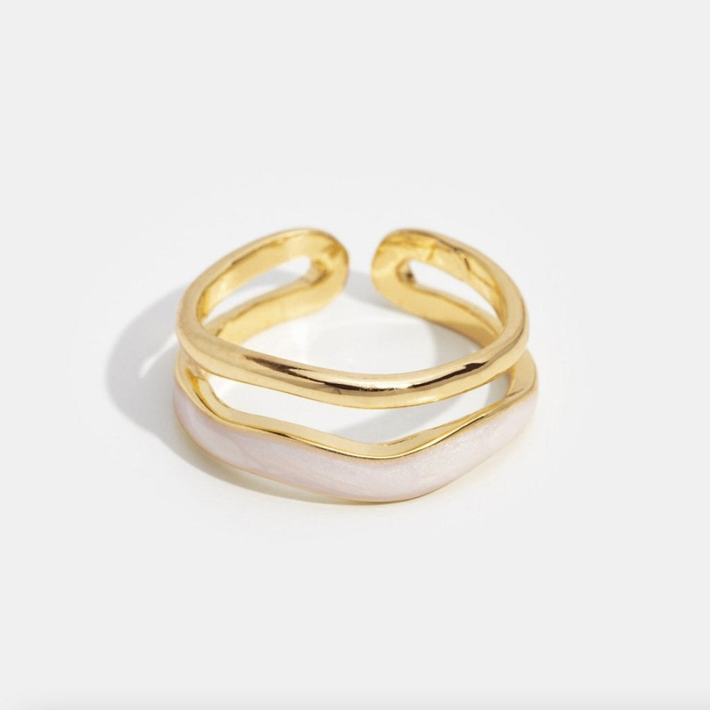 Ouro Sculptural Wrap Anel