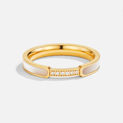 Ouro Inlay Band Anel