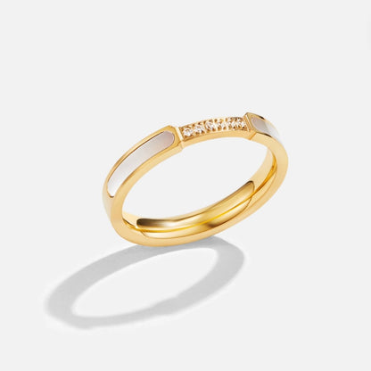 Ouro Inlay Band Anel