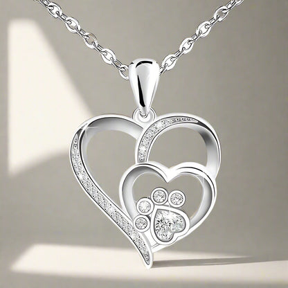 Inolt™ | Paw & Coração Colar in Prata