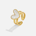Ouro Coração Motif Anel