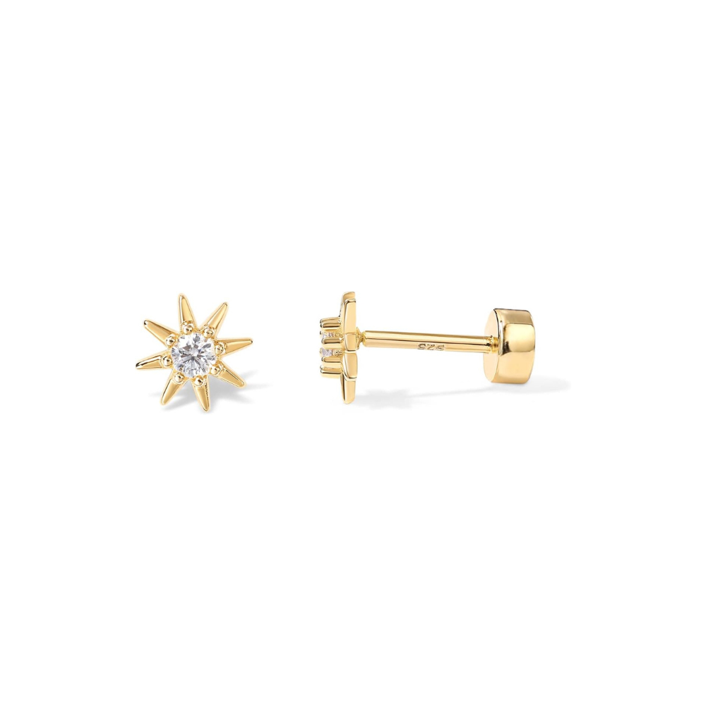 Sunburst Brincos | Ouro