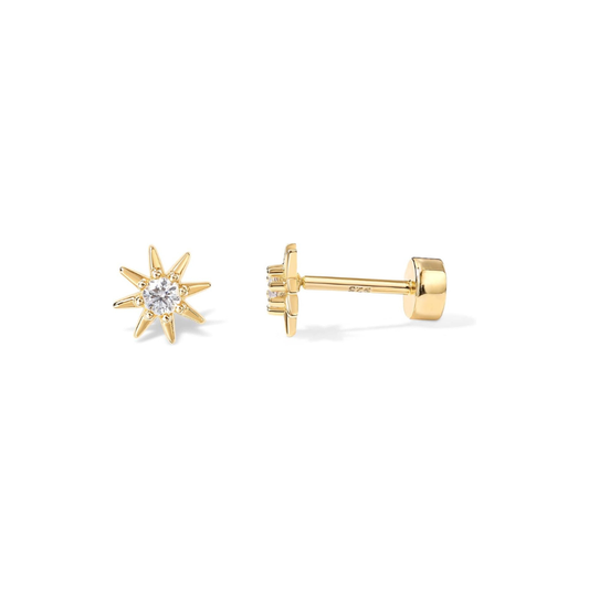 Sunburst Brincos | Ouro
