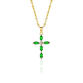 Esmeralda Cross Colar | Ouro