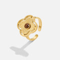 Ouro Floral Open Anel
