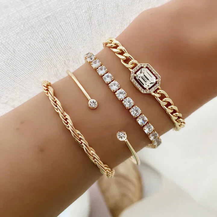 Domitia Calvina Conjunto de Pulseiras | Ouro